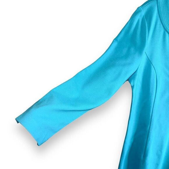 NWT Talbots Teal Blue L/S V-Neck Sun Dress Sz 8 - Picture 5 of 8